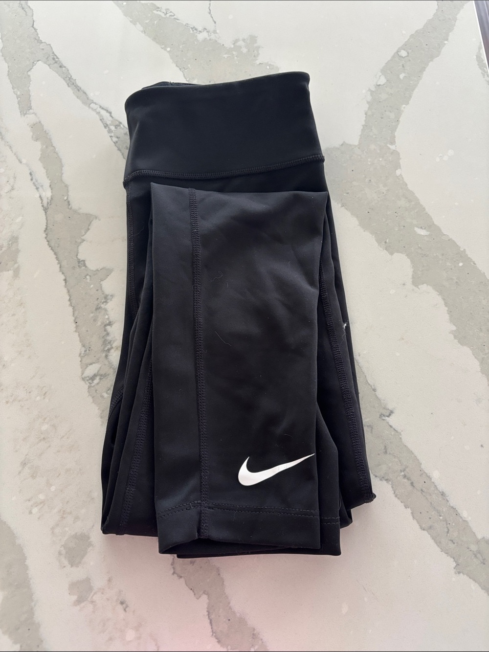 Nike Black Leggings with White Swoosh Logo